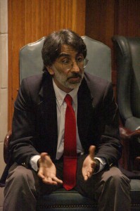 Yale Law Professor Akhil Amar ’80 LAW ’84 joined Dean Robert Post LAW '77 and Professor Jed Rubenfeld in Monday’s discussion.
