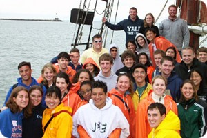 President’s Public Service Fellows enjoy a boat tour of the New Haven coastline; this summer, New Haven Promise will offer two internships in conjunction with the fellowship.