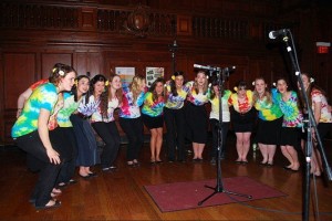 Dara Dickson ’12 with her a cappella group, Something Extra, at last year’s Jam concert.
