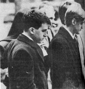 Students attending the funeral of Christian Prince ’93, who was murdered outside St. Mary’s Church on Hillhouse Avenue exactly 20 years ago.