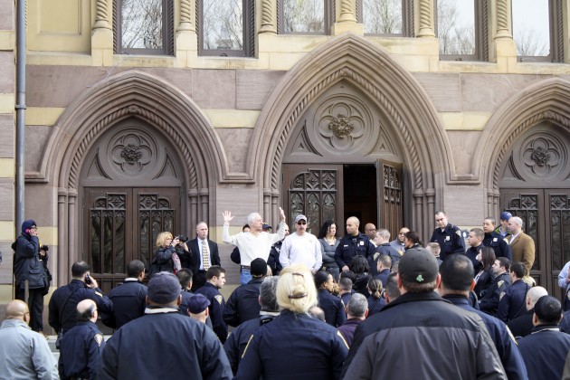 After 16 police officers were laid off, over half of the New Haven Police Department — nearly 250 officers — took to the streets Thursday in protest. The protest began at Union Avenue and concluded at City Hall.