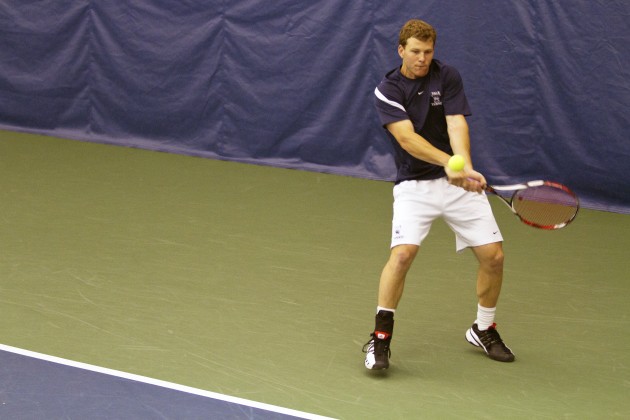The men’s tennis team lost 4–3 to Binghamton in the opening round of the ECAC Indoor Championships. Binghamton went on to finish second.