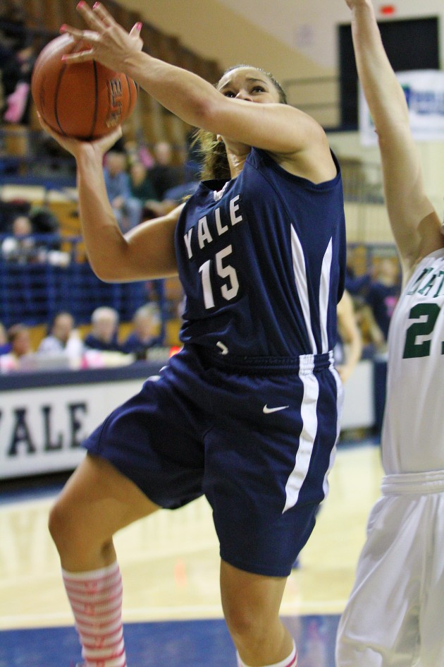 Guard Megan Vasquez ’13, Yale’s leading scorer, shot just 3 of 15 from the field in Yale’s 85–61 loss to Boston College in the first round of the WNIT.