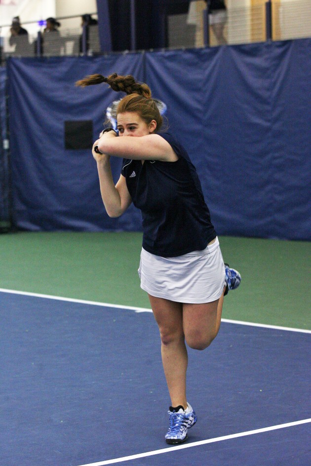 Elizabeth Epstein ’13 had two singles victories over the weekend. She has only lost three singles matches during the women’s tennis team’s spring season.
