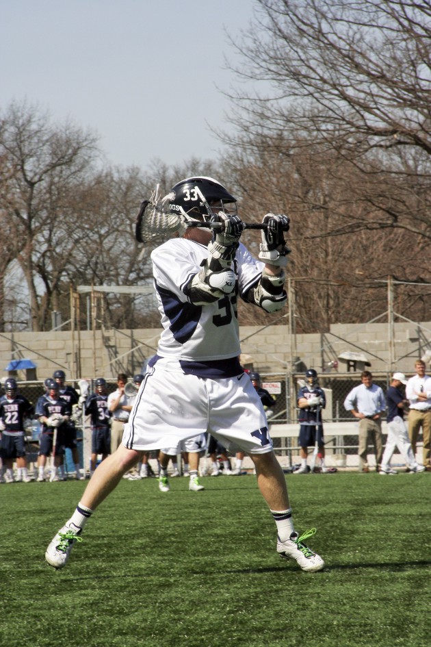 Matt Gibson ’12 is tied for fourth on the men’s lacrosse team with five goals. He scored three times when Yale defeated Penn 16–14 last year.