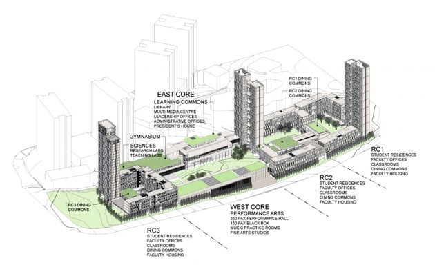 The Yale-NUS campus design aims to integrate elements of Yale’s collegiate style and traditional Singaporean features.