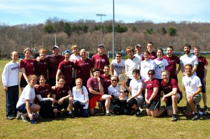 The self-officiated league includes teams from the School of Music, the Forestry School, the Law School and the Divinity School, pictured above.