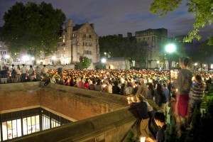 Yale students and community members gathered Sunday night for a candlelight vigil on Cross Campus to commemorate the 10th anniversary of the 9/11 attacks.