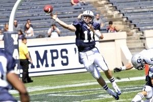 Quarterback Patrick Witt ’12 started the season opener for his third consecutive year. He threw three touchdowns and an interception.
