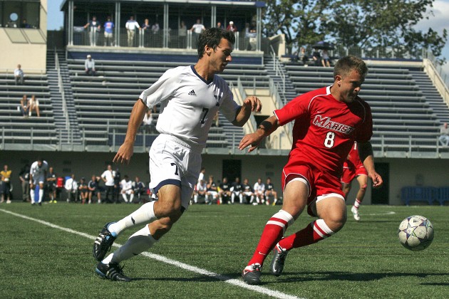 Brad Rose ’12 scored his first two goals of the season in Yale’s 7–0 win over Marist.