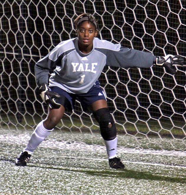 Goalkeeper Adele Jackson-Gibson ’13 is the fastest player on the women’s soccer team.