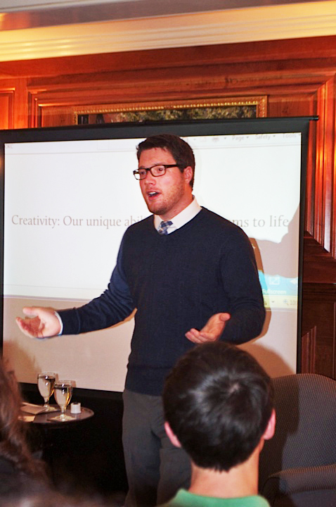 Ryan Groves talked about his organization Wishing Well: Water for the World during a Saybrook Master’s Tea.