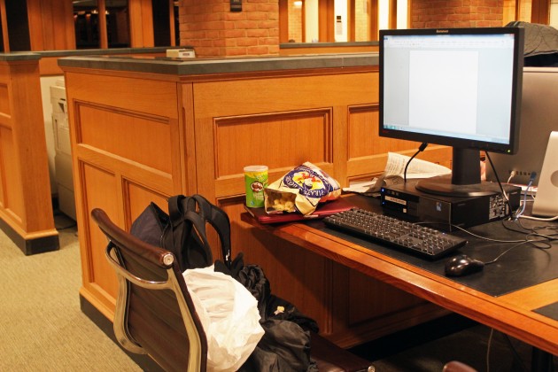 Food is now allowed in Bass Library, and one reporter looks to see if that's led to any major changes.