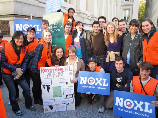 A group of Yale students joined a national protest in Washington, D.C. against the proposed Keystone XL tar sands pipeline.