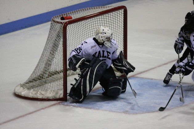 Goalkeeper Genny Ladiges ’12 blocked 41 of 44 shots against Quinnipiac on Friday.