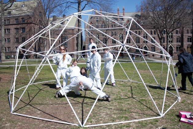 Control Group, the experimental theater group shown above performing on Old Campus, tackled Shakespeare’s ‘The Tempest’ in a new show.