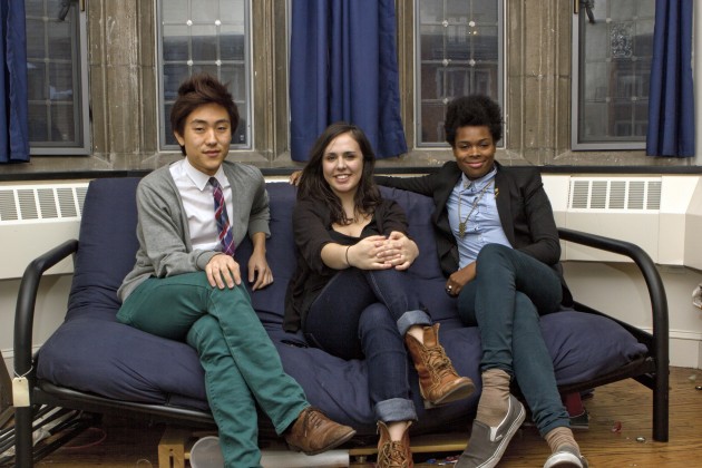 Chris Cho '12, Maria Yagoda '12 and Sable Worthy '12 live in a mixed-gender suite.