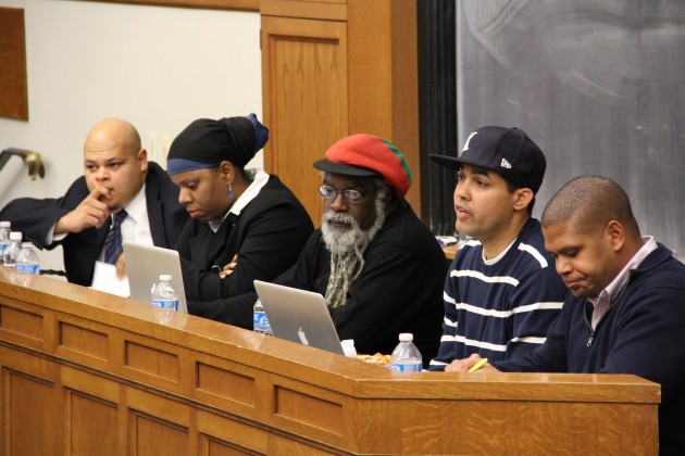 According to speakers at a Law School panel, the prevalence of misogynistic and violent themes in hip-hop music is due to the increasing influence of corporate record labels over the past three decades.