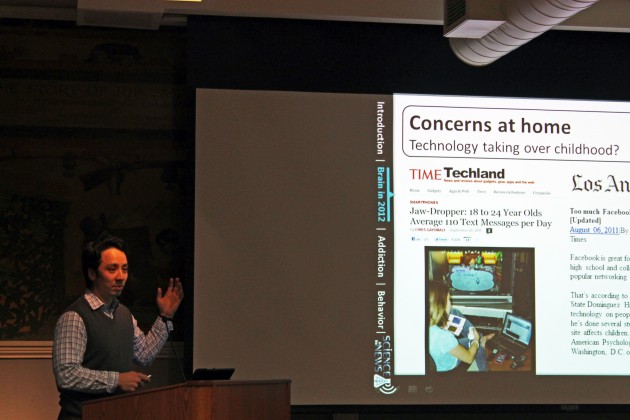 The Yale Science Diplomats, a campus group, lectured Tuesday on the addictive effects of some features of modern life, such as Facebook.