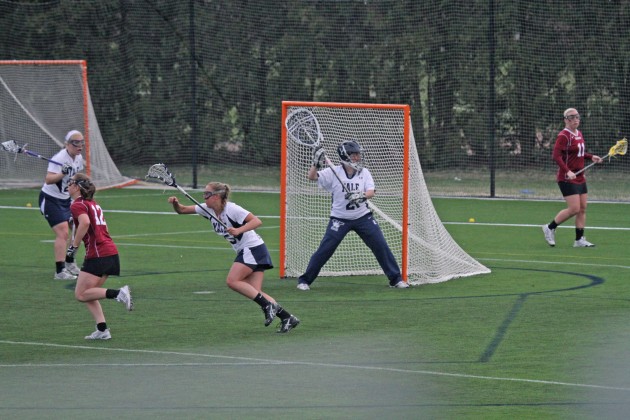 Goalkeeper Erin McMullan ’14 made eleven saves in the game against Harvard on Saturday.