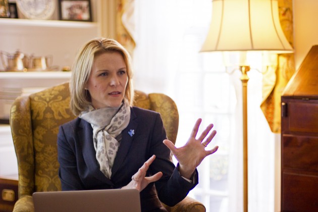 Judith Ursitti, an autism advocate, spoke at a Tuesday Master’s Tea about the need for legislation addressing the needs of autistic individuals.