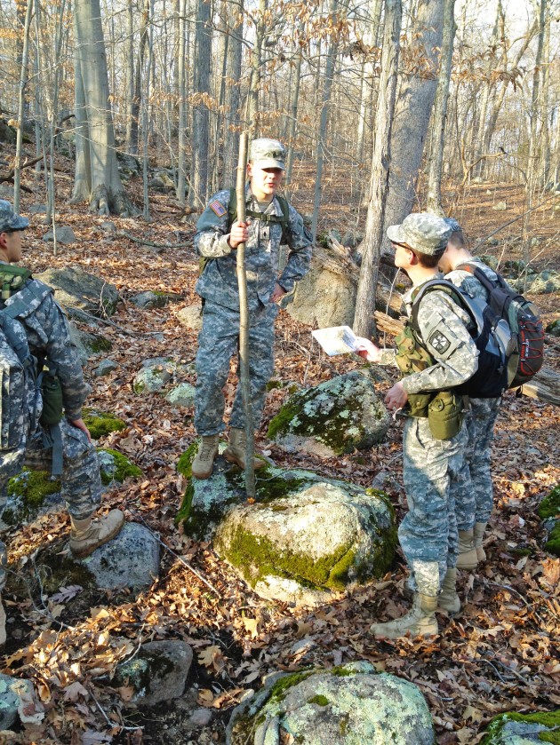 Current Yale ROTC cadets participate in a weekly meeting at Stone Ranch Military Reservation.