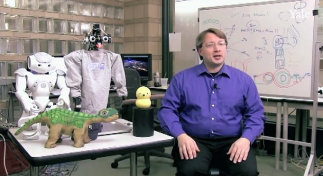 Computer science professor Brian Scassellati is working on creating robots that can help children with cognitive disabilities learn basic skills.