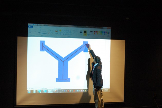 The new Wiimote Whiteboard, operated by Wii remotes, was installed in the Morse-Stiles Crescent theater last week.