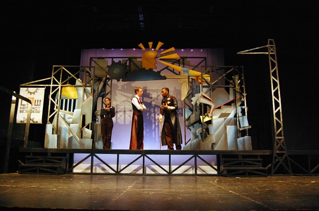 The set design of the Dramat’s production of Shakespeare’s “Measure for Measure” is meant to evoke the layers of characters, “dark corners” and “failures of grids” that fill the story.