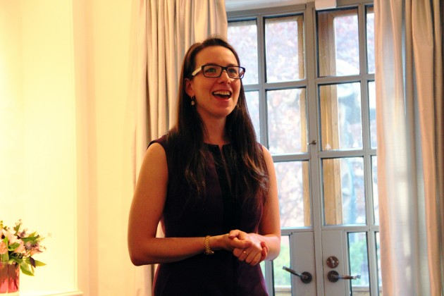 At a Jonathan Edwards Master’s Tea Thursday, Sarah Hughes ’09 spoke about her decision to return to Yale after the 2002 Olympics.