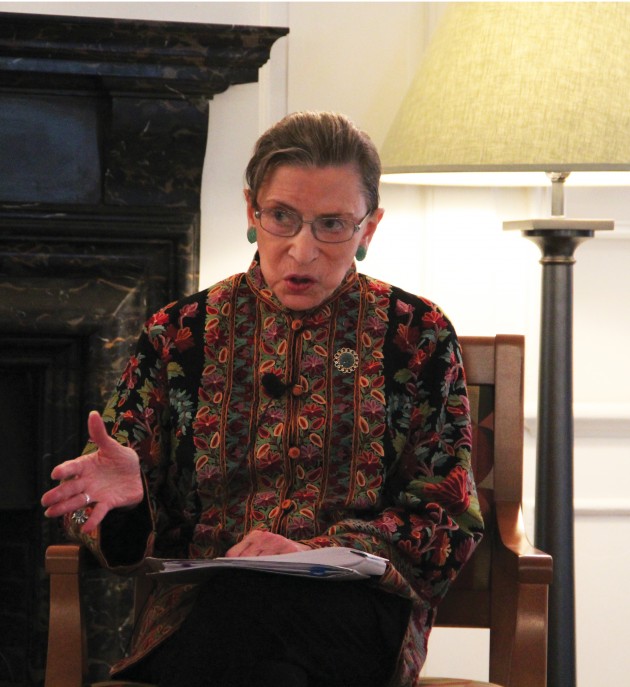 Supreme Court Justice Ruth Bader Ginsberg spoke about recent rulings at a Davenport Master’s Tea Thursday.