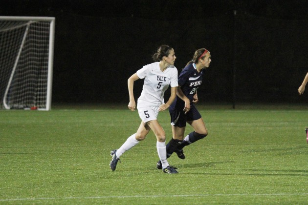 Midfielder Kristen Forster ’13 had three of the Bulldogs five shots against Penn on Saturday, but neither Forster nor the rest of the Elis were able to find the net in Yale’s 1–0 loss.