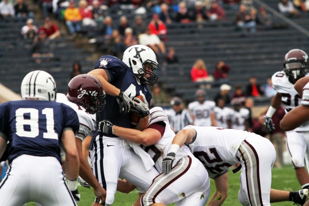 Yale was outgained 396–223 by brown on saturday while completing only four of 18 passes as a team.