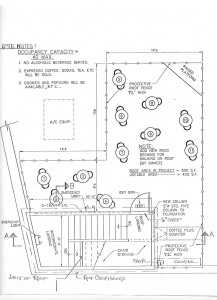The proposed plan for Toad’s Place’s new rooftop terrace includes a 6-foot fence to block cigarette butts, as well as a counter to sell espresso, soda, tea, cookies and popcorn to those seeking relief from the crowds in and outside the dance venue.