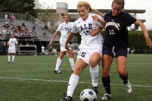 Forward Mary Kubiuk ’13 scored Tuesday’s only goal to give the Bulldogs a 1-0 victory over Quinnipiac.