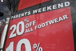 Stores on Broadway are hosting sales Stores on Broadway are hosting sales in preparation for the swarms of parents who will descend on New Haven this weekend.