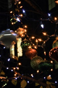 Strings of lights both inside and outside of dormitories technically violate fire safety codes.