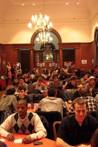 Students in the Silliman dining hall look for love at a speed dating event sponsored by GoodCrush as part of Sex Week at Yale.