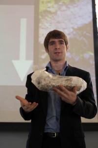 Eben Bayer, CEO of Evocative Design, hopes his company’s insulation and packing products will reduce the use of petroleum-based products.