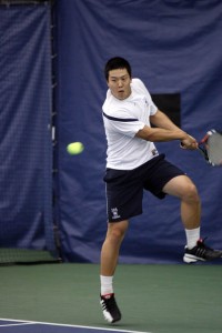 John Huang ’13 defeated Milo Hauk of St. Johns (6–4, 6–1) on Saturday and Binghamton’s Moshe Levy (7–6, 6–3) on Sunday.