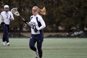 Midfielder Kaitlyn Flatley ’11, who is second on the team in goals with 14, scored twice in the Bulldogs’ 13–9 loss to UNH on Wednesday.