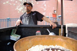 Newton Carroll has been making and selling his simple, yet special, kettle corn from a cart located outside of Yale-New Haven Hospital for the past six years.
