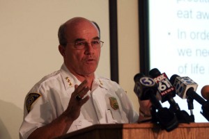 James Lewis (above) will lead the YPD when Chief James Perrotti (middle) retires. Another former NHPD chief, Francisco Ortiz (below), now runs Yale's security guard operations.