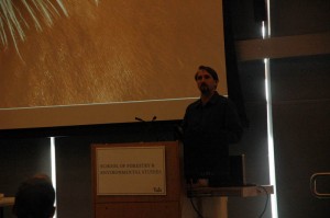 Peter Forbes, founder of the Center for Whole Communities in Vermont, said environmentalism depends on a spiritual connection to the land in a talk in Kroon Hall.