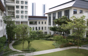 An interior courtyard at Yale-NUS