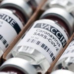 Up close view of vials of the COVID-19 vaccine