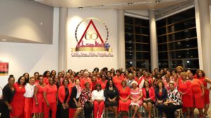 Members of the New Haven Alumnae Chapter of Delta Sigma Theta Sorority Incorporated pose for a picture prior to the pandemic.