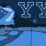 An illustration of the YGC and golfers on it.