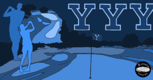 An illustration of the YGC and golfers on it.
