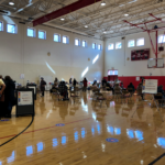 Wilbur Cross gym outfitted as a vaccination site for teachers